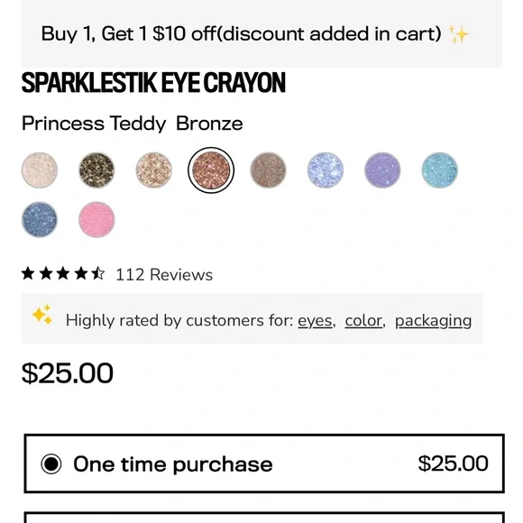 Half magic beauty, sparklestik eye crayon in princess Teddy NIB - Picture 2 of 7